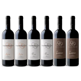 Bottiglie di vino della collezione Ombroneta Rosso